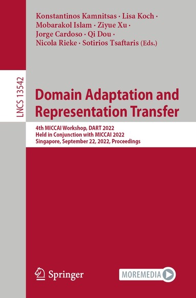 Konstantinos Kamnitsas, Lisa Koch, Mobarakol Islam, Ziyue Xu, Jorge Cardoso, Qi Dou, Nicola Rieke, Sotirios Tsaftaris - Domain Adaptation and Representation Transfer, Häftad