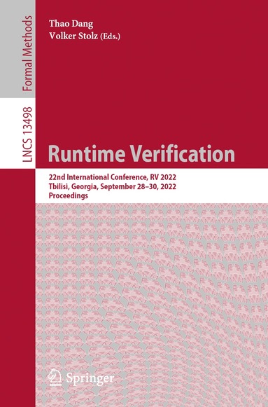 Thao Dang, Volker Stolz - Runtime Verification, Häftad