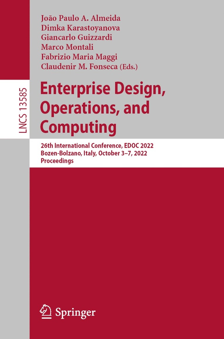 João Paulo A. Almeida, Dimka Karastoyanova, Giancarlo Guizzardi, Marco Montali, Fabrizio Maria Maggi, Claudenir M. Fonseca, Joao Paulo A. Almeida, João Paulo a. Almeida - Enterprise Design, Operations, and Computing, Häftad