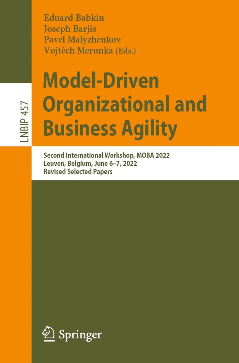 Eduard Babkin, Joseph Barjis, Pavel Malyzhenkov, Vojtěch Merunka, Vojtech Merunka, Vojt¿ch Merunka - Model-Driven Organizational and Business Agility, Häftad