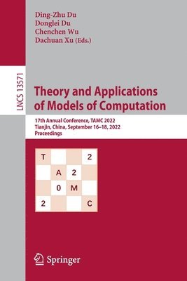 bokomslag Theory and Applications of Models of Computation