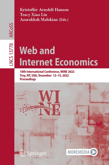 bokomslag Web and Internet Economics