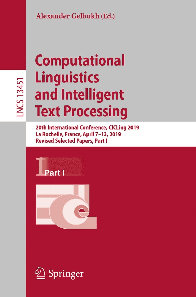 Alexander Gelbukh - Computational Linguistics and Intelligent Text Processing, Häftad
