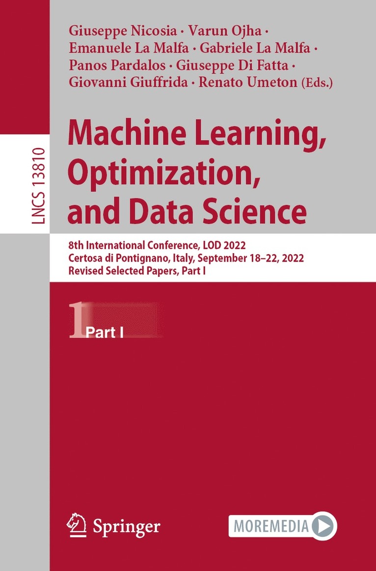 Giuseppe Nicosia, Varun Ojha, Emanuele La Malfa, Gabriele La Malfa, Panos Pardalos, Giuseppe Di Fatta, Giovanni Giuffrida, Renato Umeton - Machine Learning, Optimization, and Data Science, Häftad