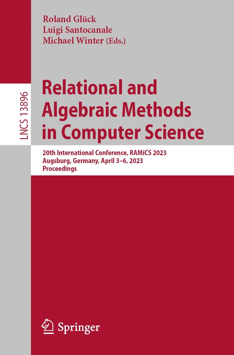 Roland Glück, Luigi Santocanale, Michael Winter, Roland Gluck - Relational and Algebraic Methods in Computer Science, Häftad