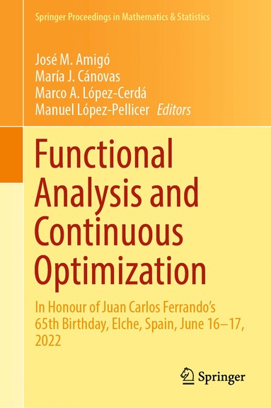 José M. Amigó, María J. Cánovas, Marco A. López-Cerdá, Manuel López-Pellicer - Functional Analysis and Continuous Optimization, Inbunden