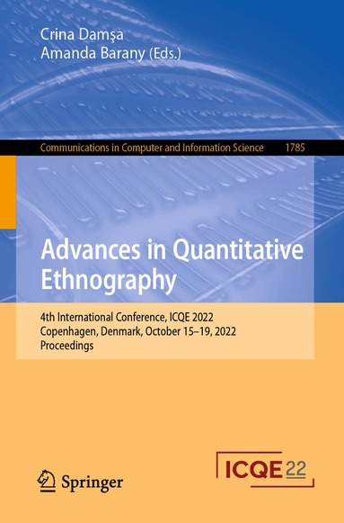 Crina Damşa, Amanda Barany - Advances in Quantitative Ethnography, Häftad