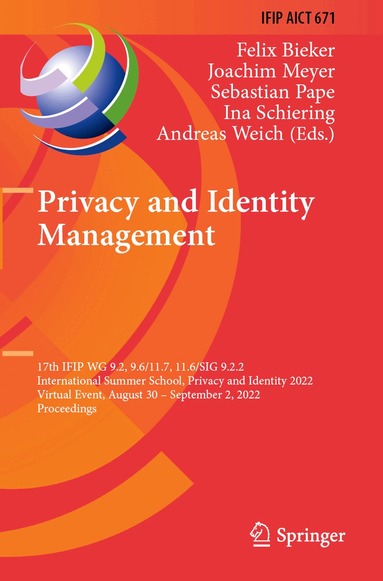 Felix Bieker, Joachim Meyer, Sebastian Pape, Ina Schiering, Andreas Weich - Privacy and Identity Management, Häftad