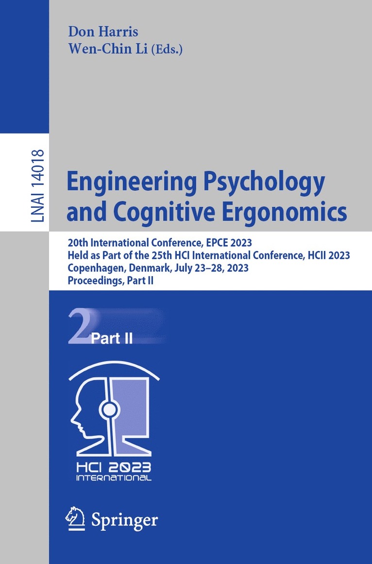 Don Harris, Wen-Chin Li - Engineering Psychology and Cognitive Ergonomics, Häftad