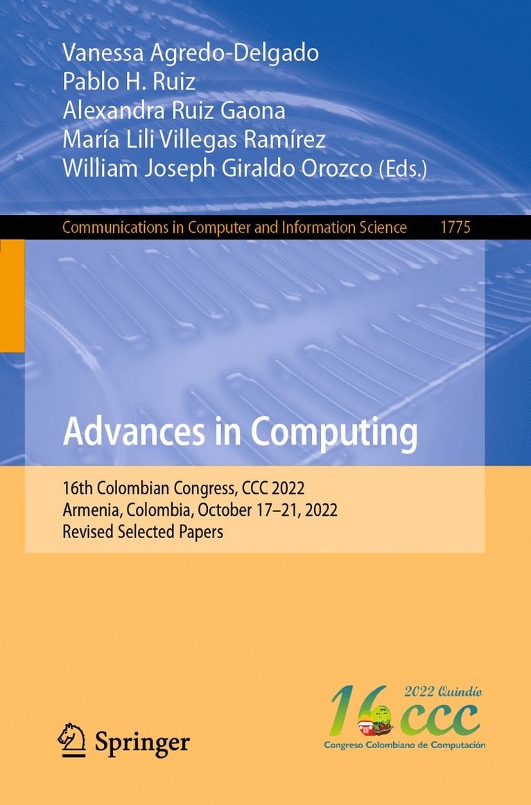 Vanessa Agredo-Delgado, Pablo H. Ruiz, Alexandra Ruiz Gaona, María Lili Villegas Ramírez, William Joseph Giraldo Orozco, Maria Lili Villegas Ramirez - Advances in Computing, Häftad