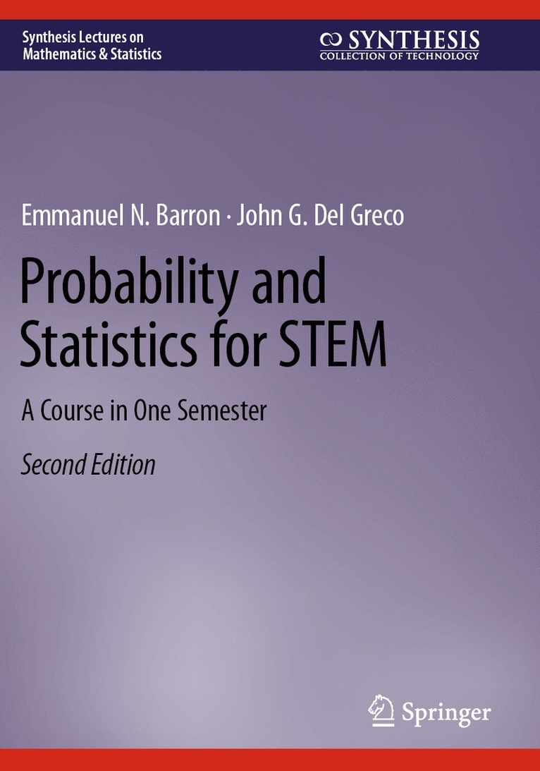 Emmanuel N. Barron, John G. Del Greco, John G. del Greco - Probability and Statistics for STEM, Häftad