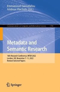 bokomslag Metadata and Semantic Research