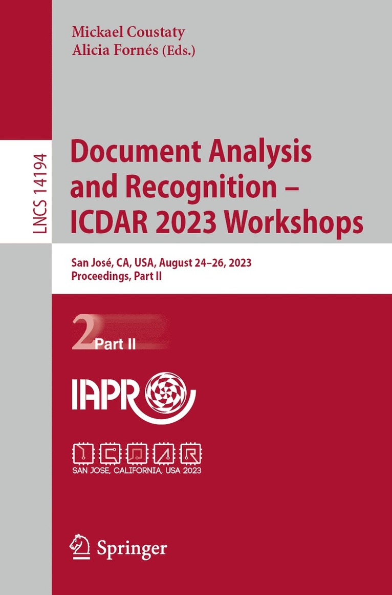 Document Analysis and Recognition  ICDAR 2023 Workshops 1