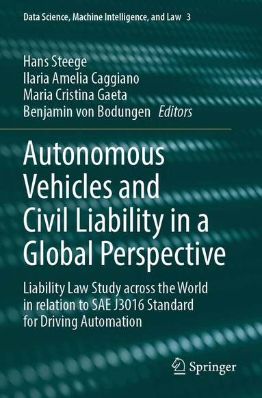 Hans Steege, Ilaria Amelia Caggiano, Maria Cristina Gaeta, Benjamin von Bodungen - Autonomous Vehicles and Civil Liability in a Global Perspective, Häftad