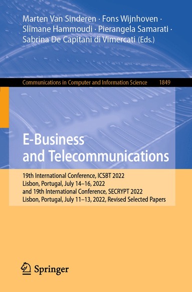 Marten Van Sinderen, Fons Wijnhoven, Slimane Hammoudi, Pierangela Samarati, Sabrina De Capitani di Vimercati - E-Business and Telecommunications, Häftad