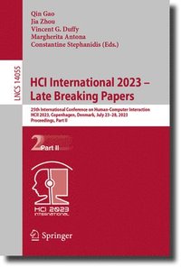 bokomslag HCI International 2023  Late Breaking Papers