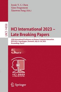 bokomslag HCI International 2023  Late Breaking Papers