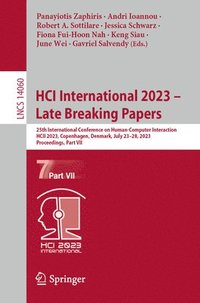 bokomslag HCI International 2023  Late Breaking Papers