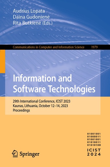 Audrius Lopata, Daina Gudonienė, Rita Butkienė - Information and Software Technologies, Häftad
