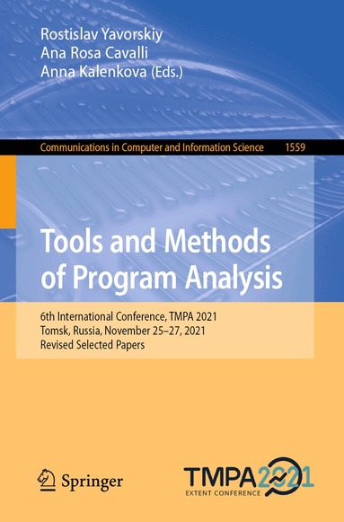 Rostislav Yavorskiy, Ana Rosa Cavalli, Anna Kalenkova - Tools and Methods of Program Analysis, Häftad
