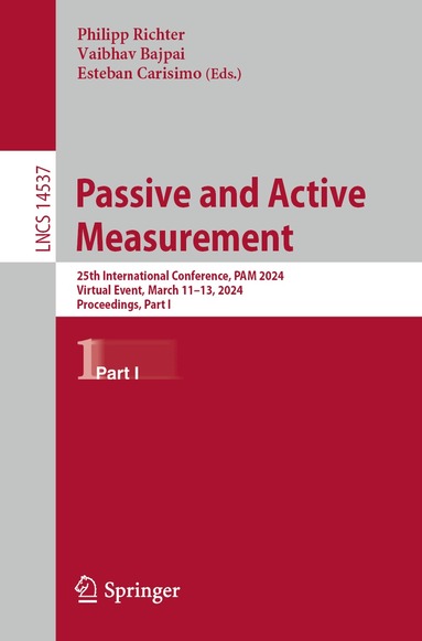 Philipp Richter, Vaibhav Bajpai, Esteban Carisimo - Passive and Active Measurement, Häftad
