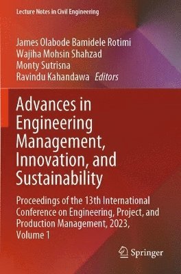 bokomslag Advances in Engineering Management, Innovation, and Sustainability