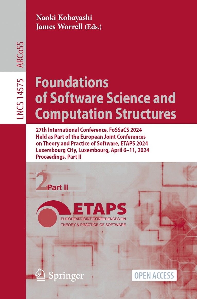 Naoki Kobayashi, James Worrell - Foundations of Software Science and Computation Structures, Häftad