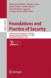 bokomslag Foundations and Practice of Security