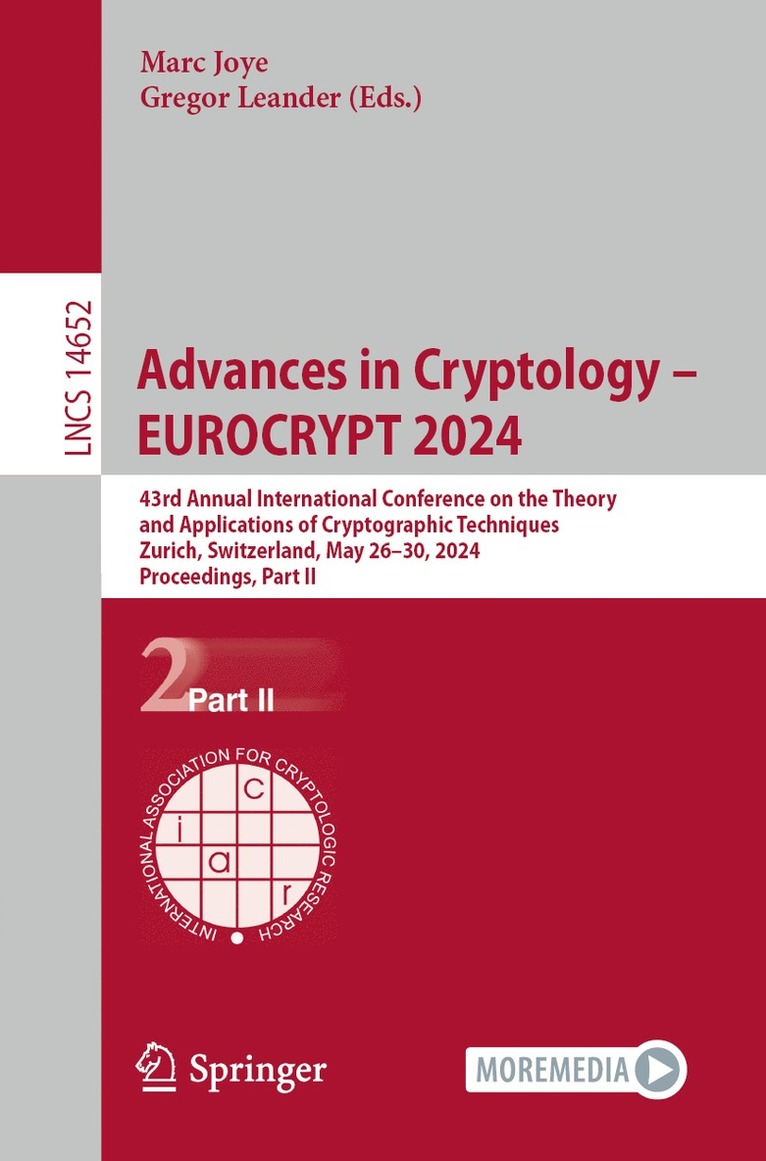 Marc Joye, Gregor Leander - Advances in Cryptology – EUROCRYPT 2024, Häftad