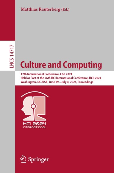 Matthias Rauterberg - Culture and Computing, Häftad