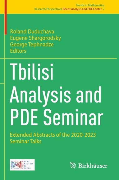 Roland Duduchava, Eugene Shargorodsky, George Tephnadze - Tbilisi Analysis and PDE Seminar, Häftad