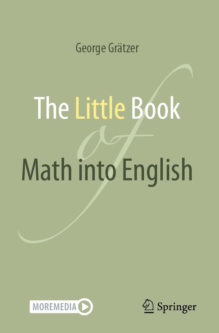 George Grätzer, George Gratzer - Little Book of Math into English, Häftad