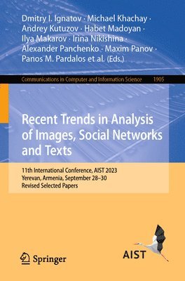 bokomslag Recent Trends in Analysis of Images, Social Networks and Texts