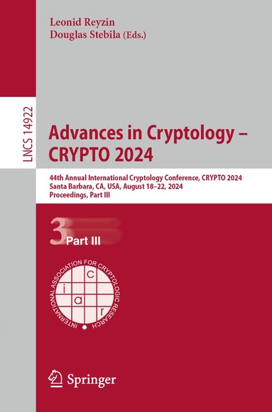 Leonid Reyzin, Douglas Stebila - Advances in Cryptology – CRYPTO 2024, Häftad