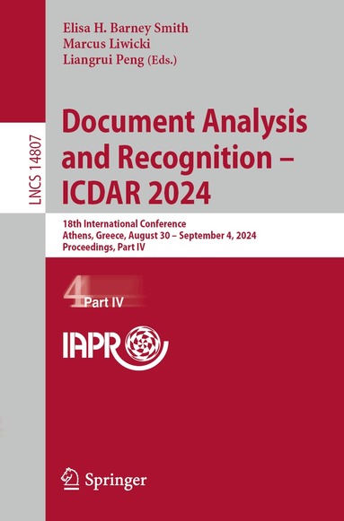 Elisa H. Barney Smith, Marcus Liwicki, Liangrui Peng - Document Analysis and Recognition - ICDAR 2024, Häftad