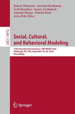 Social, Cultural, and Behavioral Modeling 1