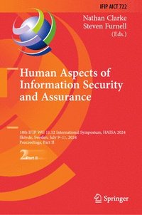 bokomslag Human Aspects of Information Security and Assurance