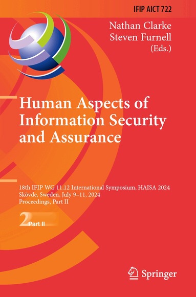 Nathan Clarke, Steven Furnell - Human Aspects of Information Security and Assurance, Häftad