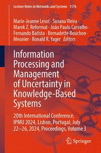 bokomslag Information Processing and Management of Uncertainty in Knowledge-Based Systems