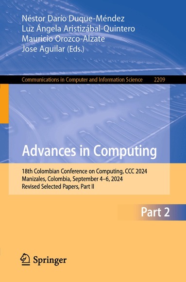 Néstor Darío Duque-Méndez, Luz Ángela Aristizábal-Quintero, Mauricio Orozco-Alzate, Jose Aguilar - Advances in Computing, Häftad