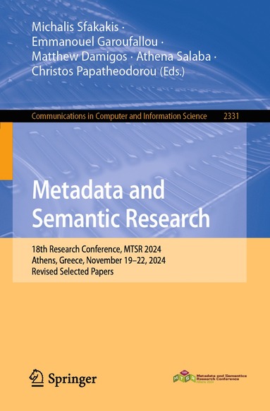 bokomslag Metadata and Semantic Research