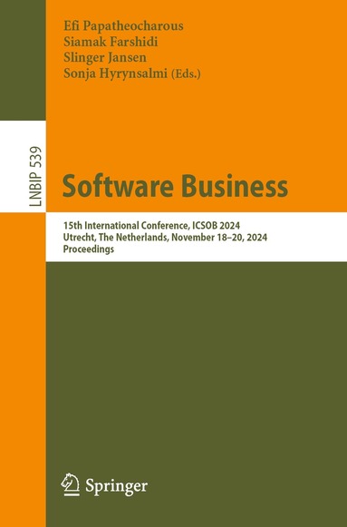 Efi Papatheocharous, Siamak Farshidi, Slinger Jansen, Sonja Hyrynsalmi - Software Business, Häftad