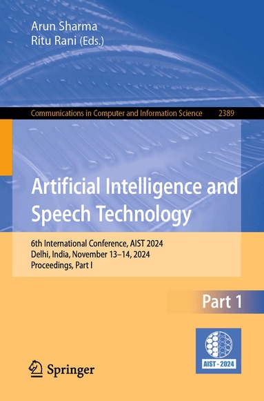 Arun Sharma, Ritu Rani - Artificial Intelligence and Speech Technology, Häftad