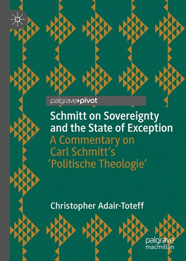 bokomslag Schmitt on Sovereignty and the State of Exception