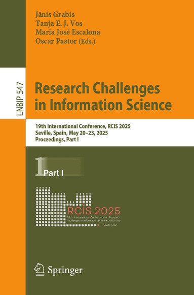 Jānis Grabis, Tanja E. J. Vos, Maria José Escalona, Oscar Pastor - Research Challenges in Information Science, Häftad