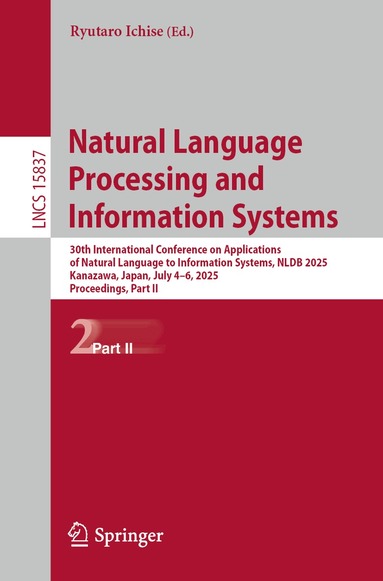 Ryutaro Ichise - Natural Language Processing and Information Systems, Häftad