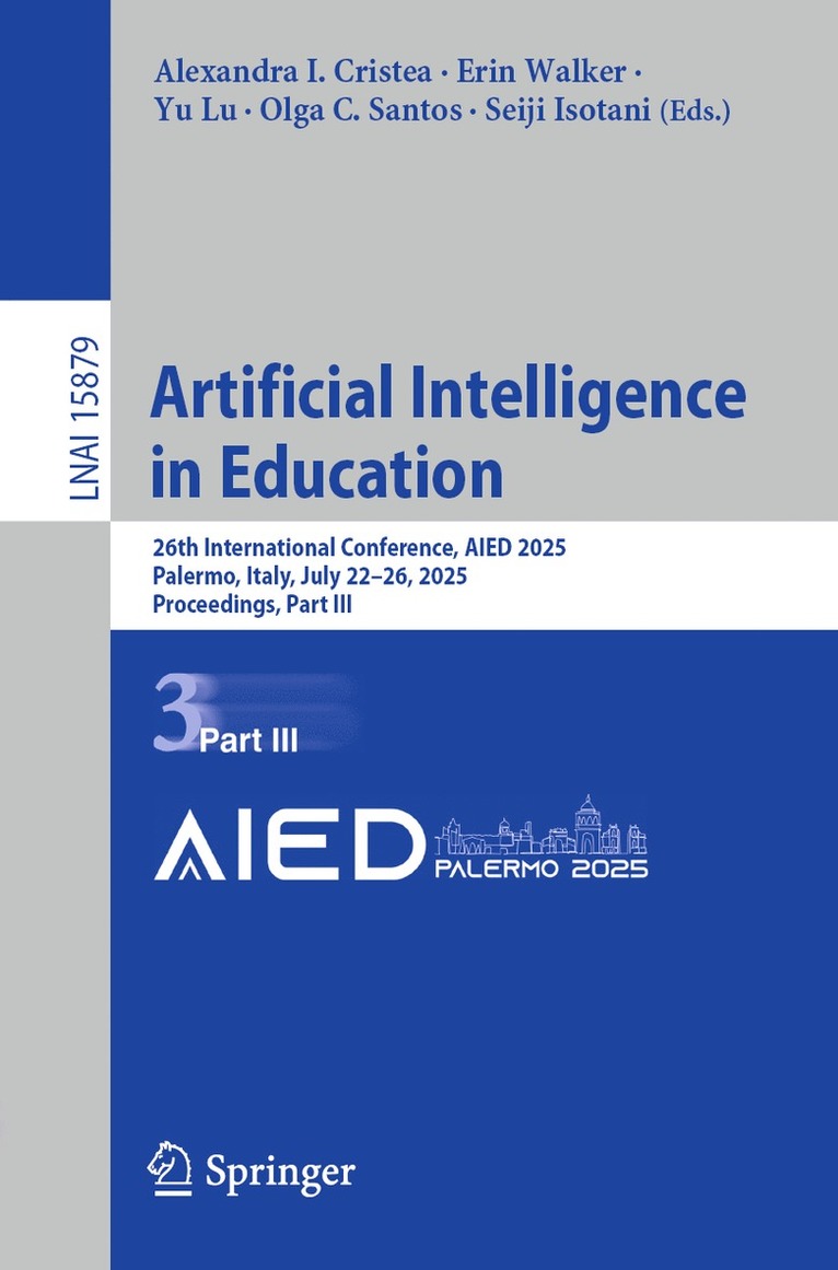 Alexandra I. Cristea, Erin Walker, Yu Lu, Olga C. Santos, Seiji Isotani - Artificial Intelligence in Education, Häftad