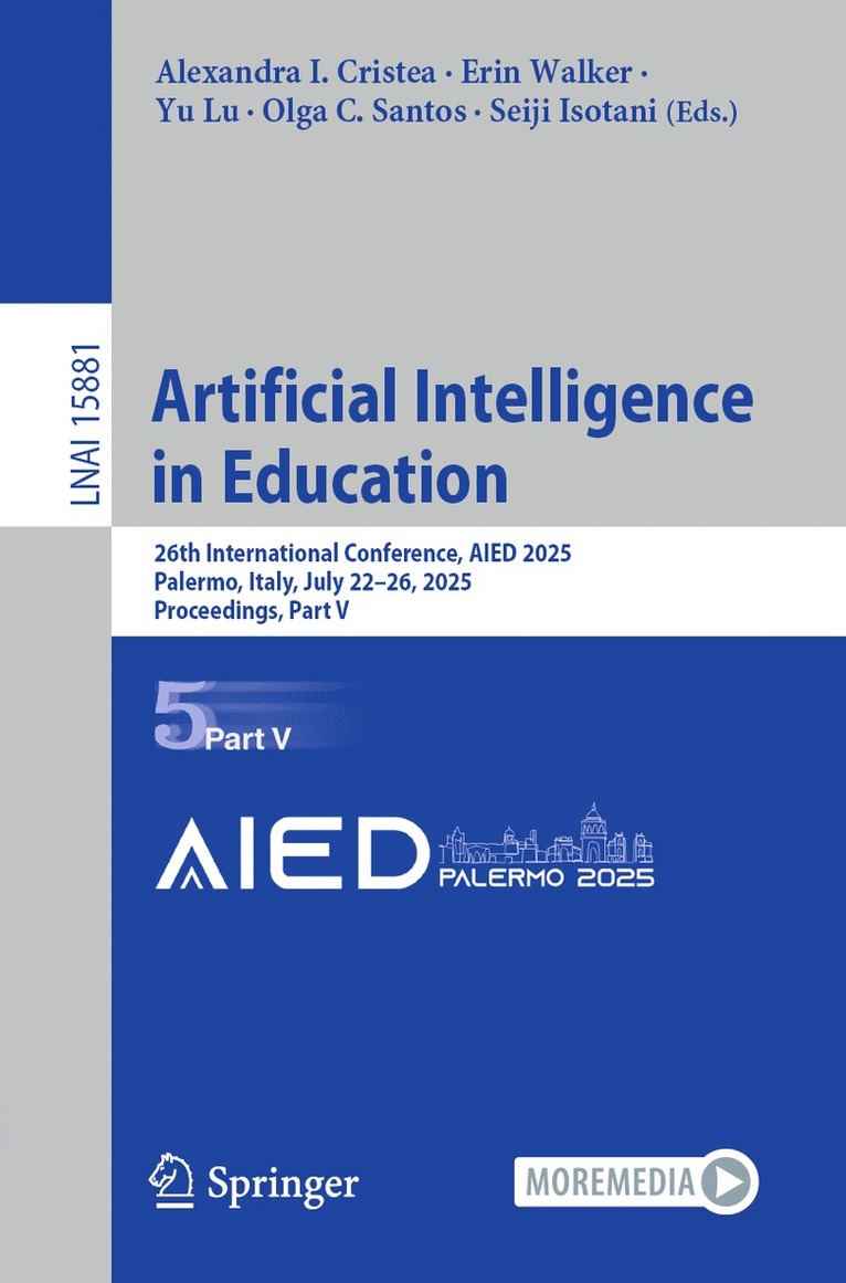 Alexandra I. Cristea, Erin Walker, Yu Lu, Olga C. Santos, Seiji Isotani - Artificial Intelligence in Education, Häftad