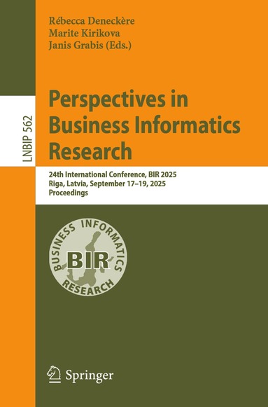 Rébecca Deneckère, Marite Kirikova, Janis Grabis - Perspectives in Business Informatics Research, Häftad