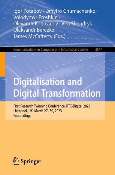 Igor Potapov, Dmytro Chumachenko, Volodymyr Proshkin, Vira Shendryk, Oleksandr Berezko, James McCafferty, Olexandr Konovalov - Digitalisation and Digital Transformation, Häftad